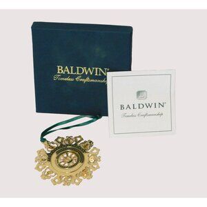 Vintage Baldwin 24 Kt Gold Ornament Aurora Ice Flower 1999 Snowflake Brass 7173